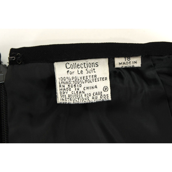 Collection For Le Suit Knee Length Skirt Women 18 Zip Back Lined Black Career - Picture 7 of 8